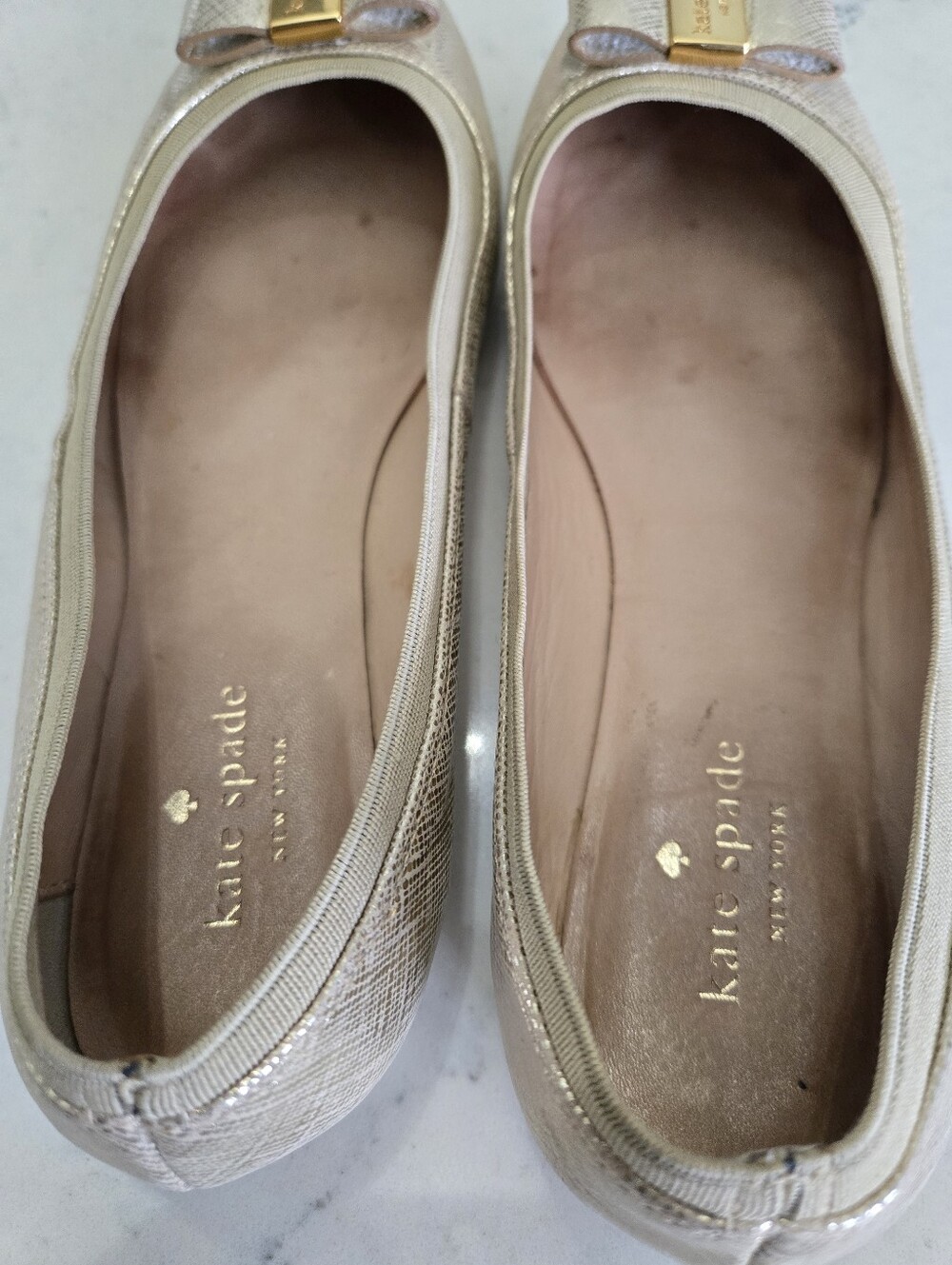 Kate Spade Women's Gold Ballet Flats Size 8 - Picture 9 of 11